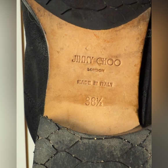 Jimmy Choo Doreen Rugged‎ Suede Knee High Zipper Detail Boots  Black 38.5/8.5 - Picture 12 of 12